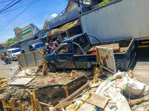 Terjadi Laka Tunggal Akibat Bekas Pembangunan Gorong- Gorong Mangkrak di Simo Gunung