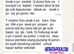 Seorang Rentenir ( Sla ) asal Dusun Petal Desa Domas Diduga Ancam Nasabah dan Seret Anaknya ke Jalur Hukum Terkait Pinjaman Dibuat Bayar Sekolah .