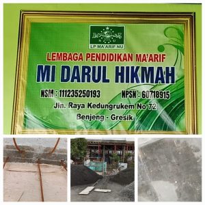 Diduga Proyek Pembangunan Gedung MI Darul Hikmah Benjeng Gresik di Kerjakan Asal -Asalan