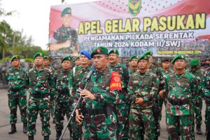 Pastikan Kesiapan, Kodam II/Swj Apel Gelar Pasukan Pengamanan Pilkada