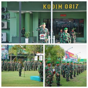 Kasdim 0817/Gresik Pimpin Upacara Bendera Rutin Hari Senin