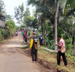 Antisipasi Pohon Tumbang Musim Penghujan ,Pemdes Puru Suruh Trenggalek Lakukan Penebangan Pohon Dipinggir Jalan