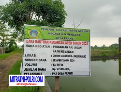 Rakus ! Dugaan Ajang Korupsi Kepala Desa Pranti Kecamatan Menganti PJU Anggaran Rp 92 Juta Sama dengan Rp 30 juta