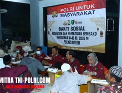 Polres Gresik Gelar Bakti Sosial Kesehatan dan Pembagian Sembako,Peduli Kesehatan Warga di Bulan Ramadan