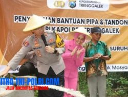 Dukung Ketahanan Pangan, Kapolres Trenggalek Beri Bantuan Tandon Air