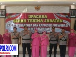 Saat Sertijab, Kapolres Pasuruan Tekankan Antisipasi Gangster dan Narkoba