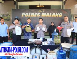 Polres Malang Berhasil Bongkar Produksi Arak Ilegal di Bantur, Terendus Lewat Layanan 110