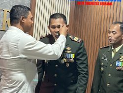 Kapolres Nabire Diberi Kejutan dan Doa oleh Komandan Denpom XVII/1 Nabire Beserta Staff di HUT ke-79 Bhayangkara