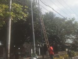 Diduga Tak Mengantongi Ijin Dari Dinas PU, Pemasangan Tiang WiFi Linknet di Taman Tengah Jalan Sidoyoso Menyalahi Aturan