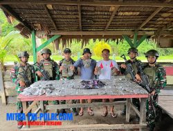 Satgas Pamtas Statis RI-PNG Yonif 131/Brajasakti Kembali Gagalkan Peredaran Ganja di Kampung Skofro
