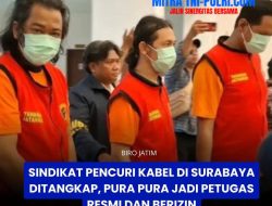 Satreskrim Polrestabes Surabaya berhasil Ringkus Komplotan Pelaku Pencurian Kabel milik PT Telkom. Aksinya Viral di Medsos