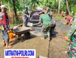 Bukti Sinergi TNI & Masyarakat Jembatan Perintis Garuda II Desa Prigi Watulimo Trenggalek Hampir Rampung Permudah Akses Jalan Desa